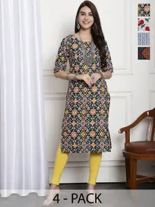 7Threads Selection Of 4 Ethnic Motifs Printed Crepe Kurta