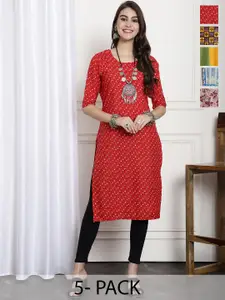 7Threads Selection Of 5 Ethnic Motifs Printed Kurta