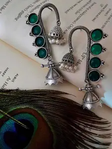Binnis Wardrobe Silver-Plated Artificial Beads Contemporary Drop Earrings