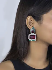 Binnis Wardrobe Silver-Plated Artificial Beads Contemporary Drop Earrings