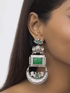 Binnis Wardrobe Silver Plated Stone Studded Drop Earrings