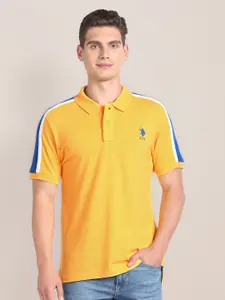 U.S. Polo Assn. Colourblocked Polo Collar Slim Fit T-shirt