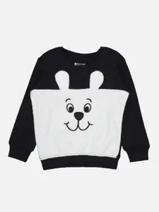 Bodycare Kids Boys Colourblocked Embroidered Fleece Pullover Sweatshirt