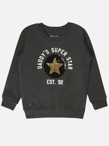 Bodycare Kids Boys Typography Printed Fleece Pullover Sweatshirt