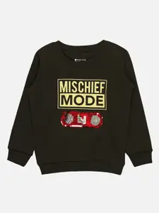 Bodycare Kids Boys Typography Printed Pullover Fleece Sweatshirt