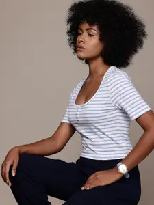 The Roadster Lifestyle Co. Striped Scoop Neck Top