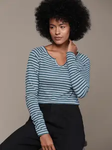 The Roadster Lifestyle Co. Striped Full Sleeves Top