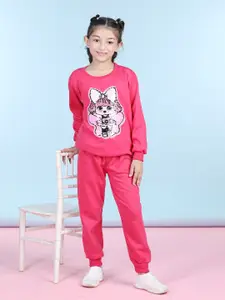 Cutiekins Girls Pink & Brown Top with Trousers