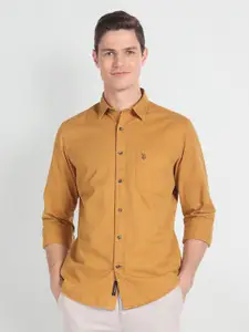 U.S. Polo Assn. Denim Co. Spread Collar Pure Cotton Slim Fit  Casual Shirt