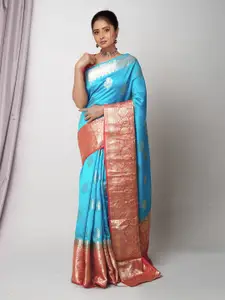 Unnati Silks Ethnic Motifs Woven Design Zari Handloom Banarasi Saree