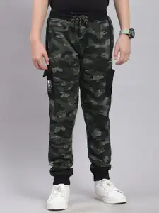 Monte Carlo Boys Camouflage Printed Mid-Rise Joggers
