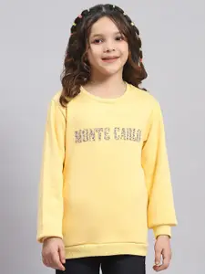 Monte Carlo Girls Typography Embellished Ribbed Pullover Sweatshirt