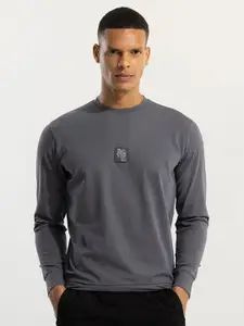 Snitch Grey Round Neck Long Sleeves Pullover
