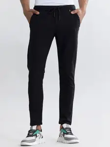 Snitch Men Black Slim Fit Chinos Trousers