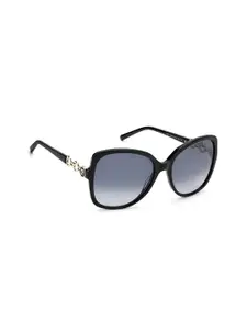 pierre cardin Women Grey Lens & Black Cateye Sunglasses with Polarised Lens