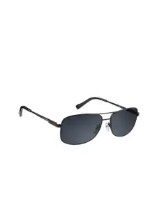 pierre cardin Men Grey Lens & Black Aviator Sunglasses with Polarised Lens