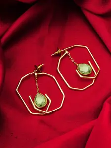 aadita Gold-Plated Stone-Studded Drop Earrings