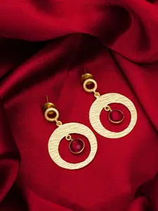 aadita Gold-Plated Stone-Studded Drop Earrings