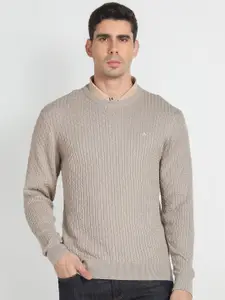 Arrow Self Designed Cotton Acrylic Sweater