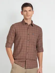 Arrow Sport Slim Fit Checked Pure Cotton Casual Shirt