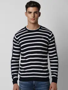 Peter England Casuals Striped Acrylic Sweater