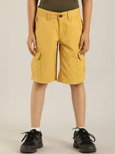 Indian Terrain Boys Mid Rise Cotton Cargos Shorts