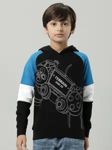 Indian Terrain Boys Typography Printed Hooded Pullover