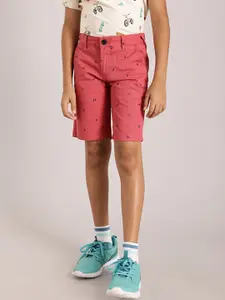 Indian Terrain Boys Conversational Printed Mid Rise Cotton Regular Shorts