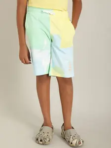 Indian Terrain Boys Abstract Printed Mid Rise Cotton Shorts