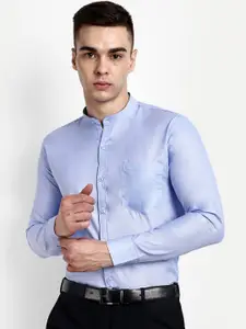 KRAASA Classic Fit Band Collar Pure Cotton Formal Shirt