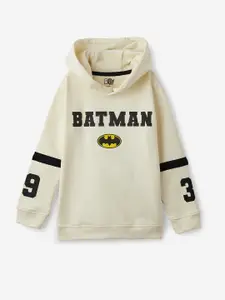 The Souled Store Boys Batman Printed Hooded Pure Cotton Pullover