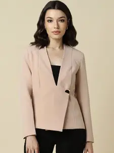 Allen Solly Woman Solid Single Breasted Collerless Blazer