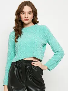 Madame Cable Knit Crop Acrylic Pullover