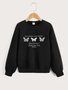 StyleCast Girls Black Graphic Printed Pullover