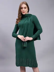 Albion Embellished Cotton Woollen A-Line Dress