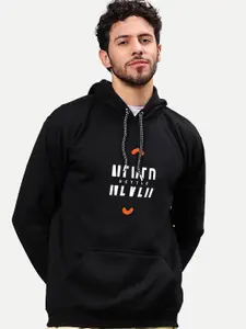 Mad Over Print Men Black Hooded Sweatshirt