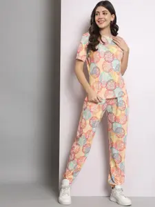 Q-rious Ethnic Motifs Printed T-shirt With Joggers