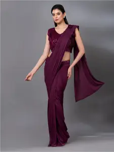 MAHALASA Magenta Embellished Embroidered Ready to Wear Saree