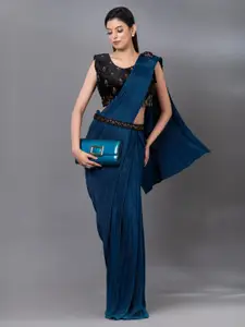MAHALASA Blue Embellished Embroidered Ready to Wear Saree