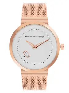 French Connection Men Water Resistance Bracelet Style Analogue Watch FC160RGM