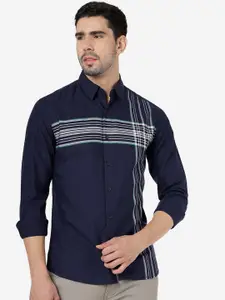 Greenfibre Slim Fit Striped Pure Cotton Casual Shirt
