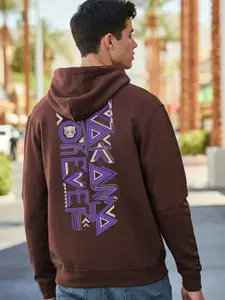 Bewakoof Black Panther Printed Hooded Cotton Pullover Sweatshirt