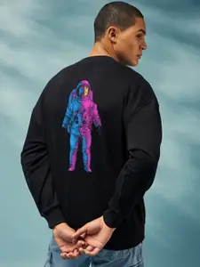 Bewakoof Official Nasa Merchandise Universal Astro Graphic Printed Oversized Sweatshirt