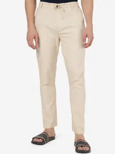 JADE BLUE Solid Slim Fit Cotton Track Pant