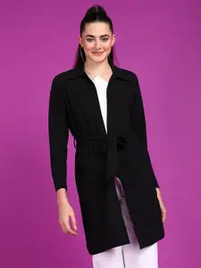 Popwings Women Longline Tie-Up Shrug