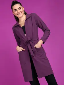 Popwings Women Longline Tie-Up Shrug