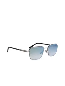 Police Men Grey Lens & Steel-Toned Square Sunglasses with UV Protected Lens