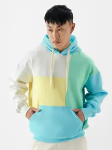 The Souled Store Colourblocked Hooded Oversized Pullover