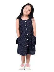 BAESD Girls Polka Dots Printed Cotton A-Line Dress