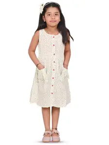 BAESD Girls Floral Printed Sleeveless Cotton A-Line Dress